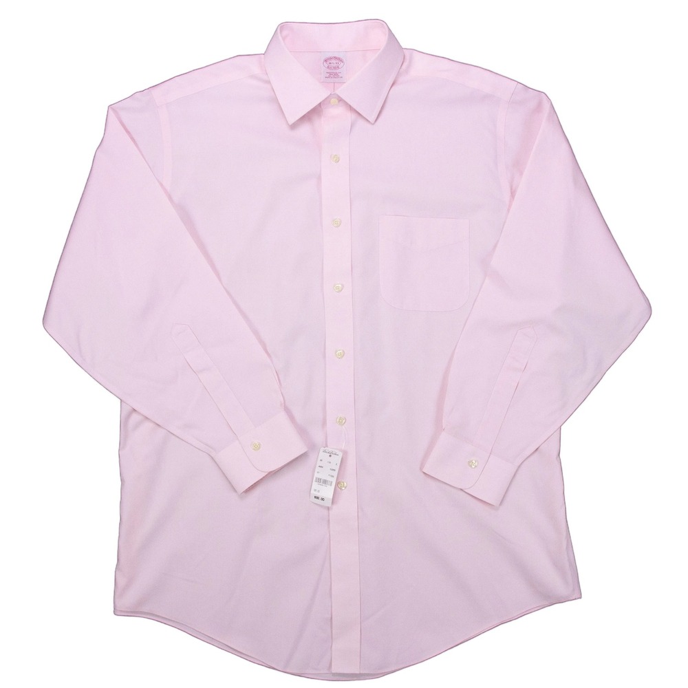 NWT Brooks Brothers Mens 16.5 x 33 Traditional Fit Non‎ Iron Pink Dress Shirt